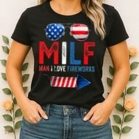 MILF Man I Love Fireworks Funny American 4th Of July Women's T-Shirt thumb 2