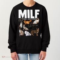 MILF Man I Love Felines Funny Cats Women's Sweatshirt thumb 0