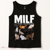 MILF Man I Love Felines Funny Cats Tank Top thumb 2