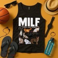 MILF Man I Love Felines Funny Cats Tank Top thumb 4