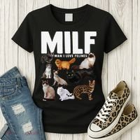 MILF Man I Love Felines Funny Cats Women's T-Shirt thumb 3