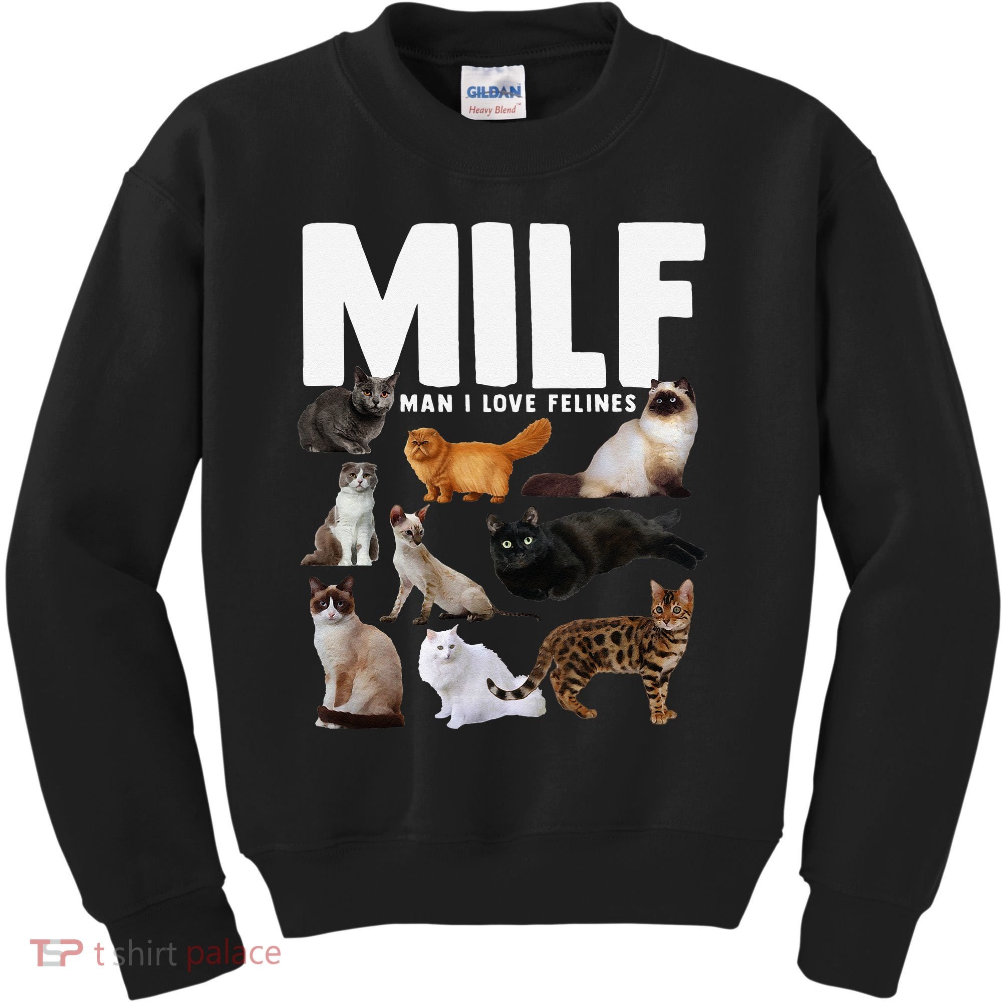 MILF Man I Love Felines Funny Cats Kids Sweatshirt