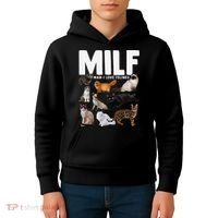 MILF Man I Love Felines Funny Cats Kids Hoodie thumb 4