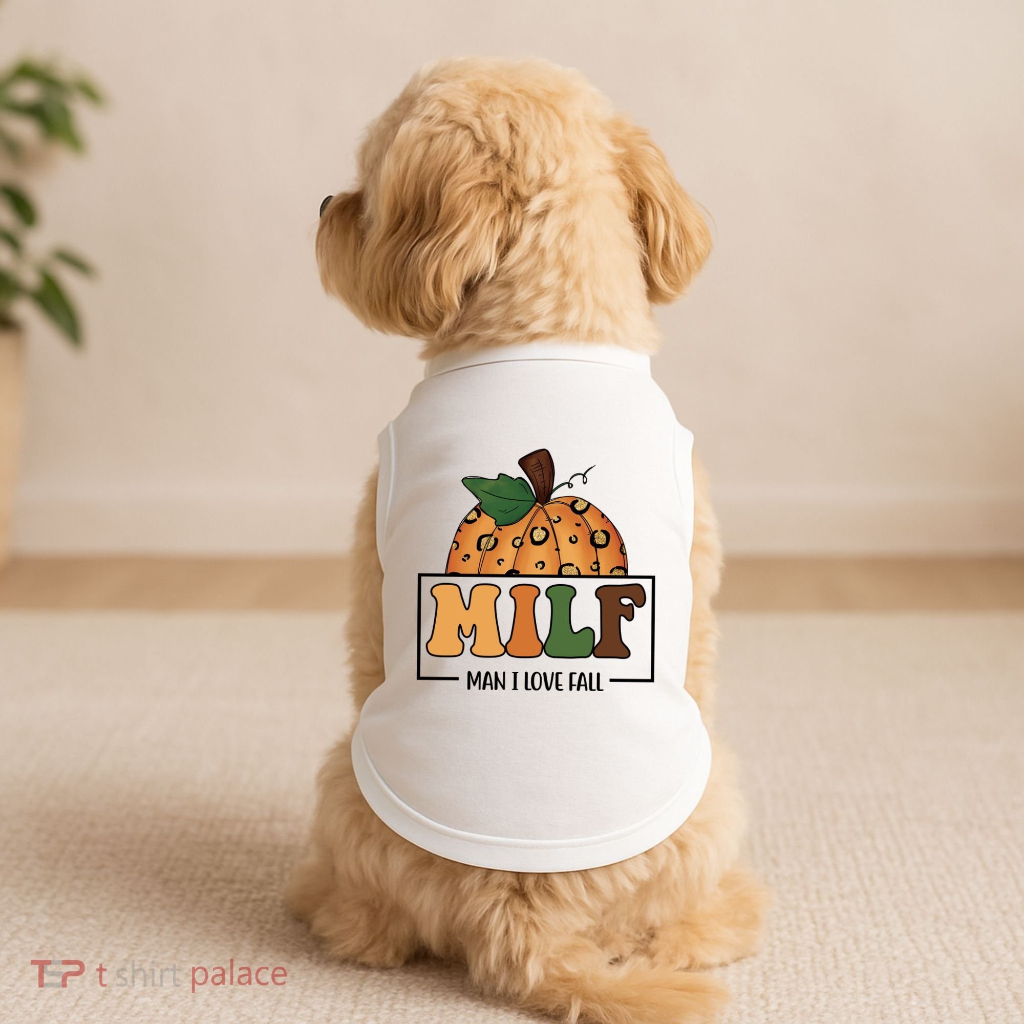 MILF Man I Love Fall Pumpkin Funny Doggie Tank