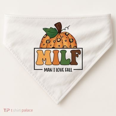 MILF Man I Love Fall Pumpkin Funny USA-Made Doggie Bandana