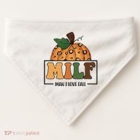 MILF Man I Love Fall Pumpkin Funny USA-Made Doggie Bandana thumb 0