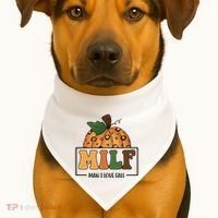 MILF Man I Love Fall Pumpkin Funny USA-Made Doggie Bandana thumb 1