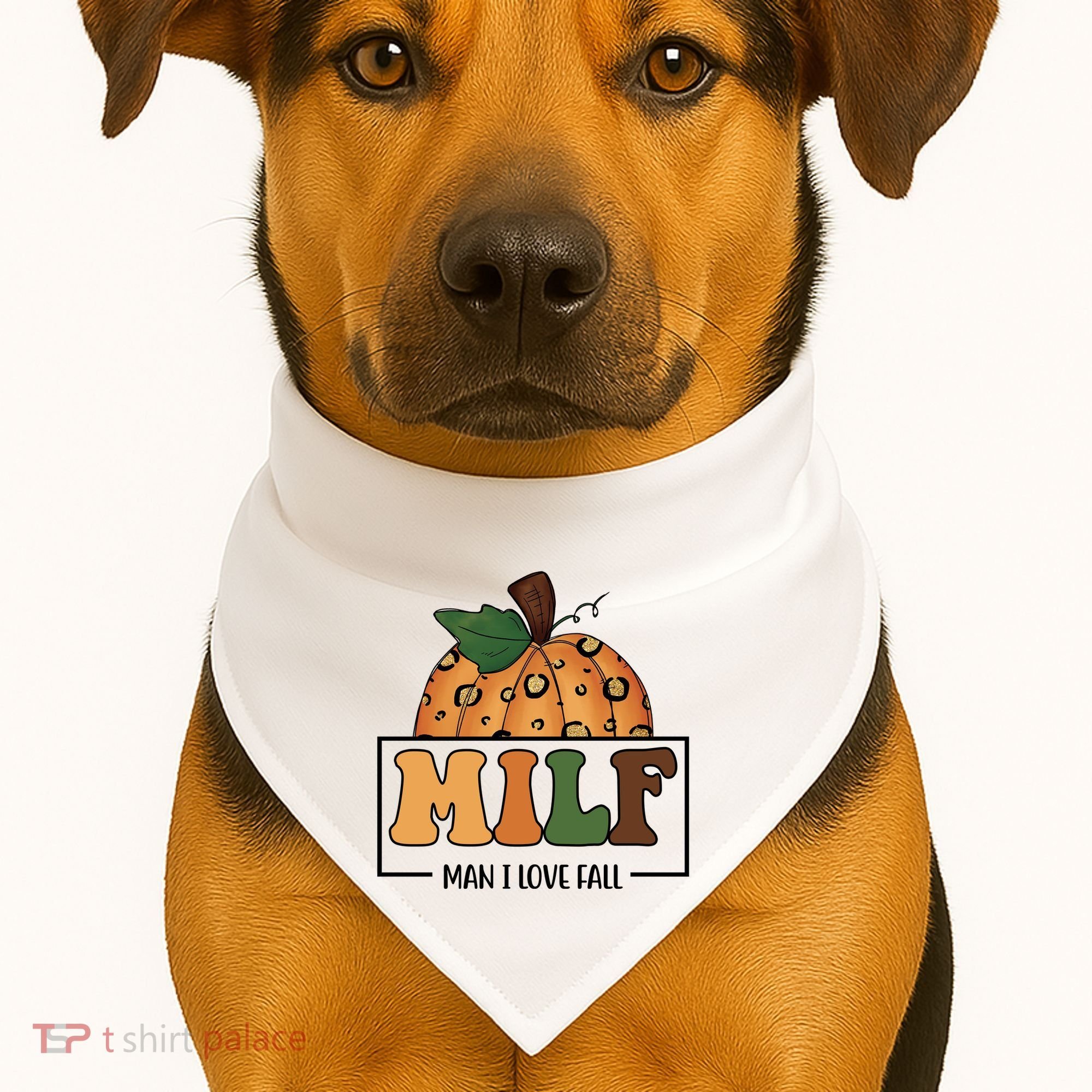MILF Man I Love Fall Pumpkin Funny USA-Made Doggie Bandana