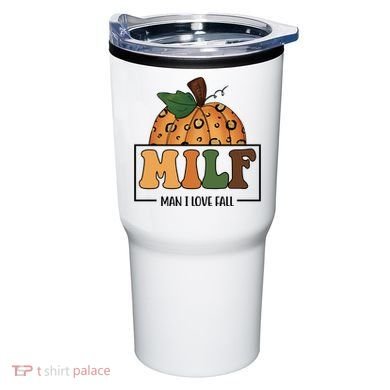 MILF Man I Love Fall Pumpkin Funny Tumbler