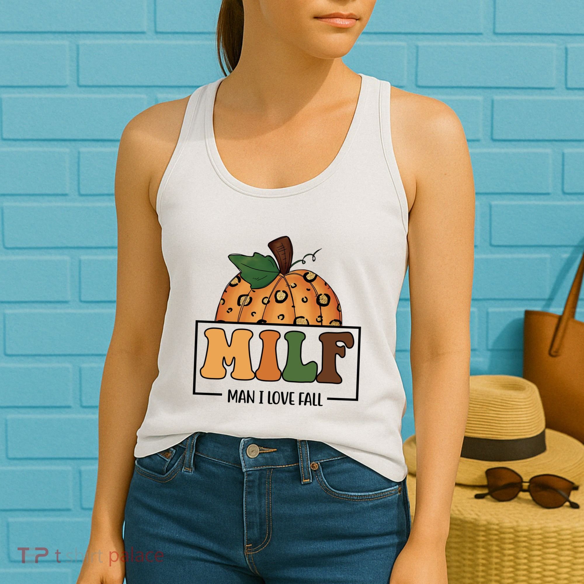 MILF Man I Love Fall Pumpkin Funny Women's Tank Top