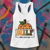 MILF Man I Love Fall Pumpkin Funny Women's Tank Top thumb 3