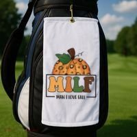 MILF Man I Love Fall Pumpkin Funny Golf Towel thumb 2