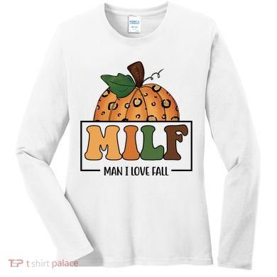 MILF Man I Love Fall Pumpkin Funny Women's Long Sleeve Shirt