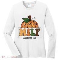 MILF Man I Love Fall Pumpkin Funny Women's Long Sleeve Shirt thumb 0
