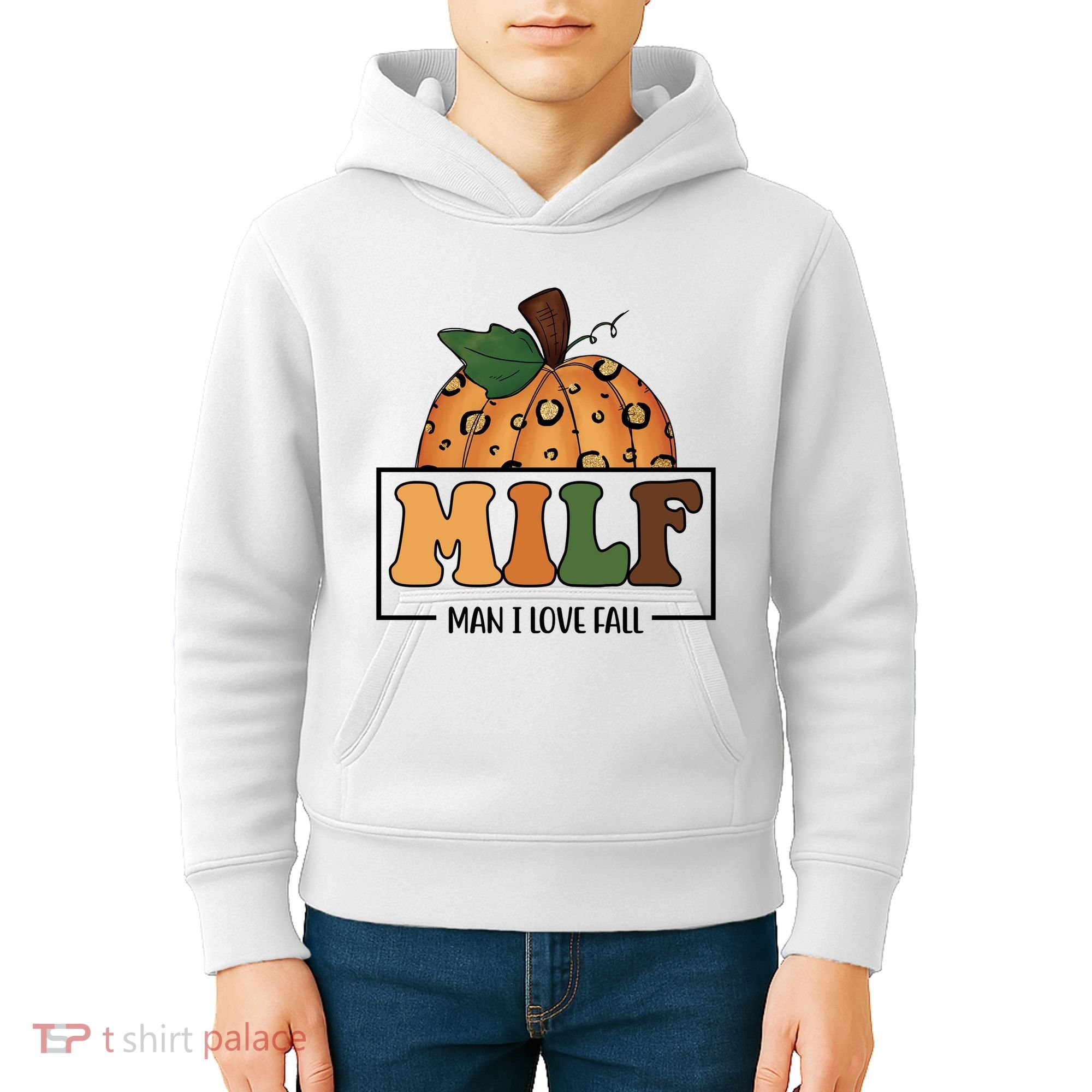 MILF Man I Love Fall Pumpkin Funny Kids Hoodie