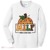 MILF Man I Love Fall Pumpkin Funny Kids Long Sleeve Shirt thumb 0