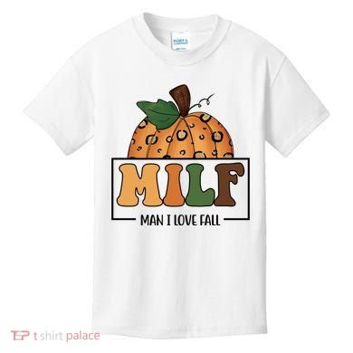MILF Man I Love Fall Pumpkin Funny Kids T-Shirt