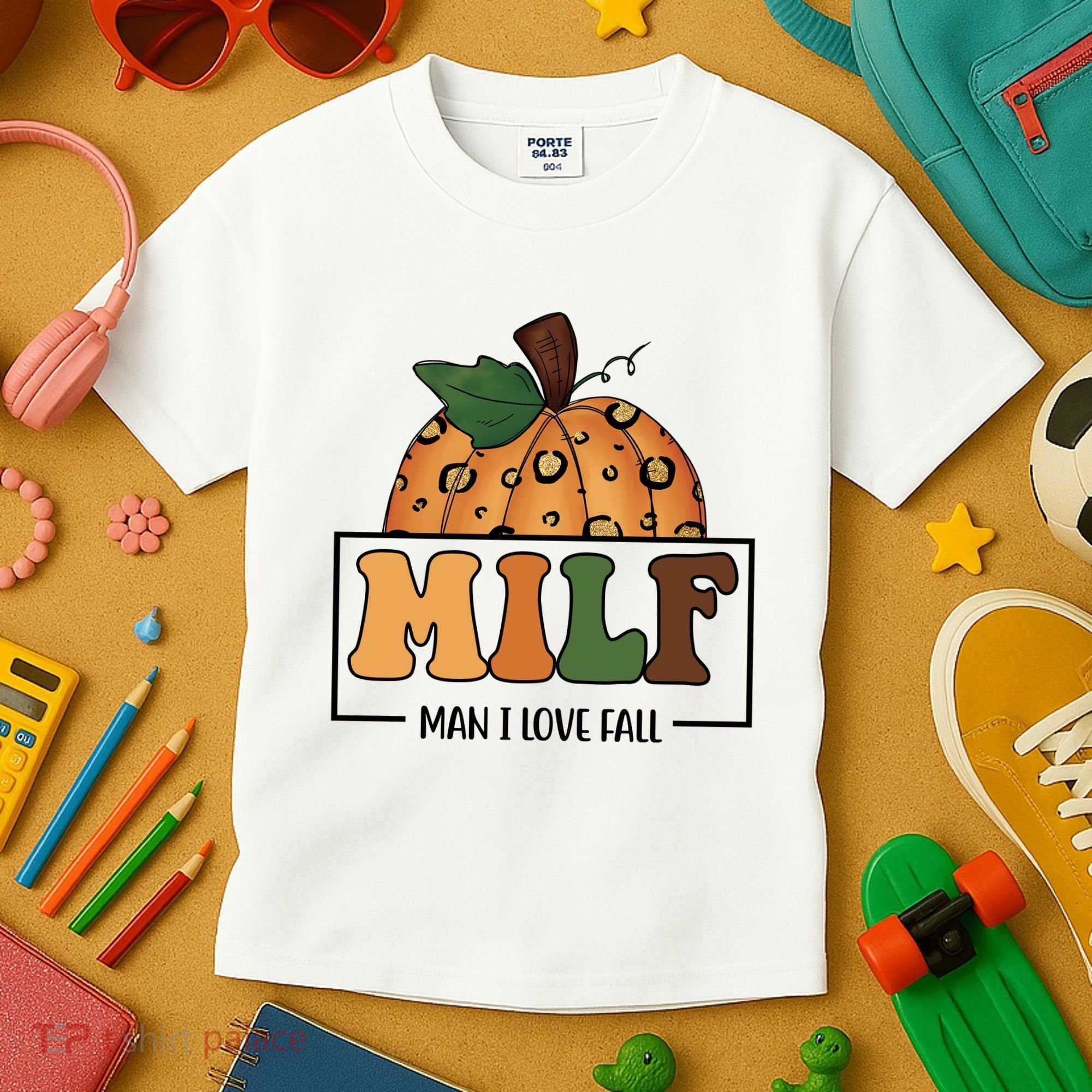 MILF Man I Love Fall Pumpkin Funny Kids T-Shirt