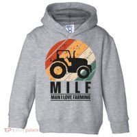 MILF Man I Love Farming Funny Farm Tractor Lover Toddler Hoodie thumb 0