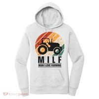 MILF Man I Love Farming Funny Farm Tractor Lover Women's Hoodie thumb 0