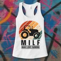 MILF Man I Love Farming Funny Farm Tractor Lover Women's Tank Top thumb 3