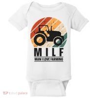 MILF Man I Love Farming Funny Farm Tractor Lover Baby Bodysuit thumb 0