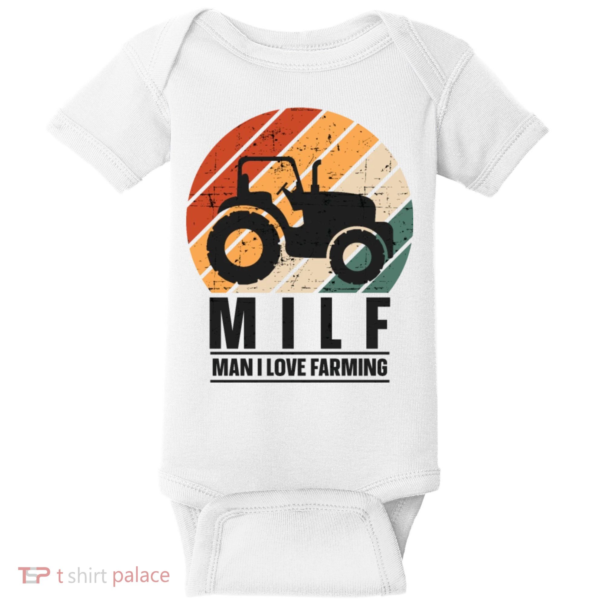 MILF Man I Love Farming Funny Farm Tractor Lover Baby Bodysuit
