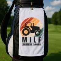 MILF Man I Love Farming Funny Farm Tractor Lover Golf Towel thumb 2