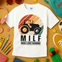MILF Man I Love Farming Funny Farm Tractor Lover Kids T-Shirt thumb 3