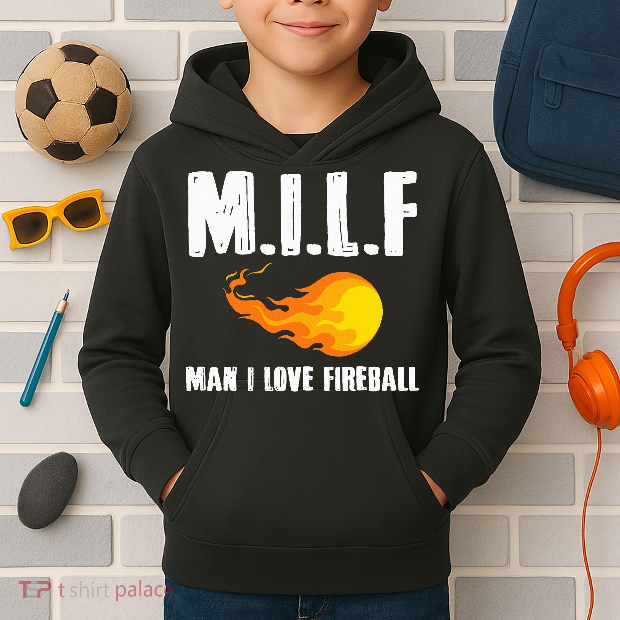 Man M I L F I Love F.I.R.E.B.Al.L Kids Hoodie