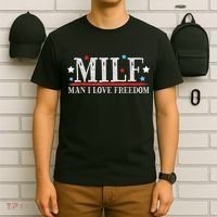 MILF Man I Love Freedom Funny Patriotic 4th Of July Funny T-Shirt thumb 6