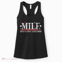 MILF Man I Love Freedom Funny Patriotic 4th Of July Funny Women's Tank Top thumb 0