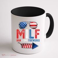 MILF Man I Love Fireworks Funny 4th Of July Gift Coffee Mug thumb 1