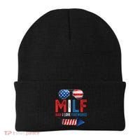 MILF Man I Love Fireworks Funny 4th Of July Gift Beanie thumb 0
