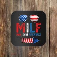 MILF Man I Love Fireworks Funny 4th Of July Gift Coaster thumb 0