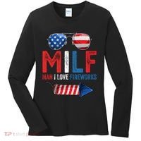 MILF Man I Love Fireworks Funny 4th Of July Gift Women's Long Sleeve Shirt thumb 0