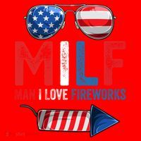 MILF Man I Love Fireworks Funny 4th Of July Gift Santa Hat thumb 1
