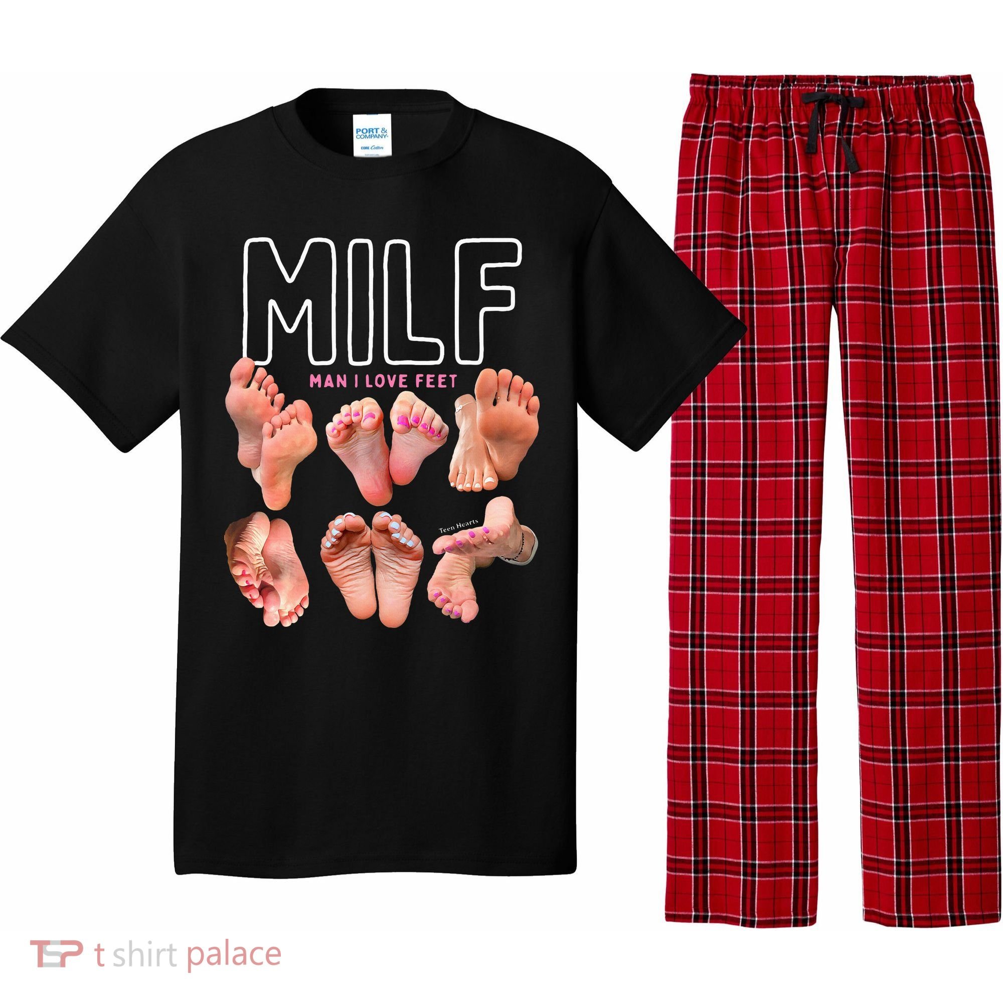 Milf Man I Love Feet Funny Graphic Sarcastic Pajama Set