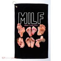 Milf Man I Love Feet Funny Graphic Sarcastic Golf Towel thumb 0
