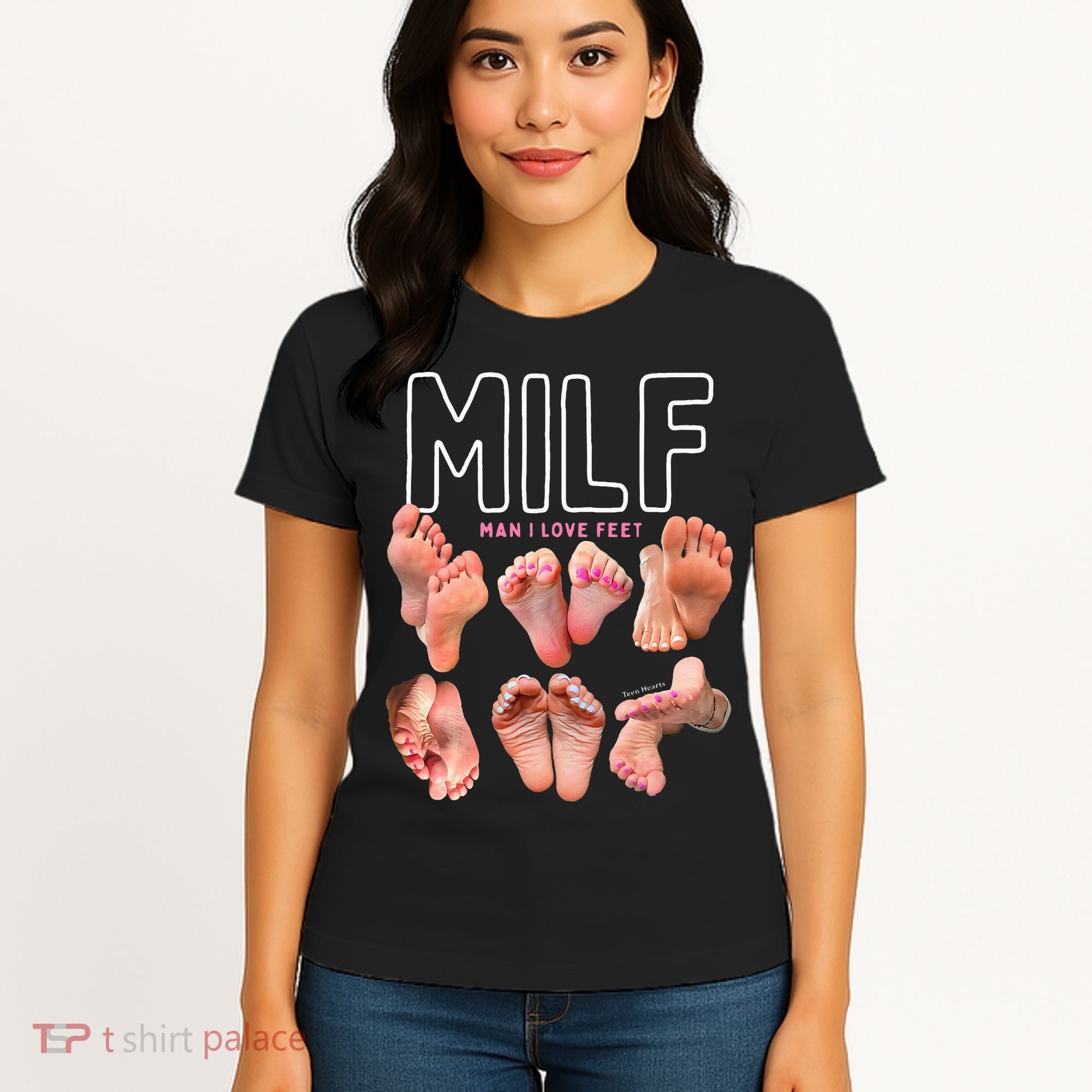 Milf Man I Love Feet Funny Graphic Sarcastic Women's T-Shirt