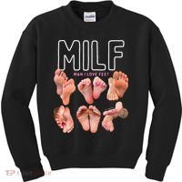 Milf Man I Love Feet Funny Graphic Sarcastic Kids Sweatshirt thumb 0