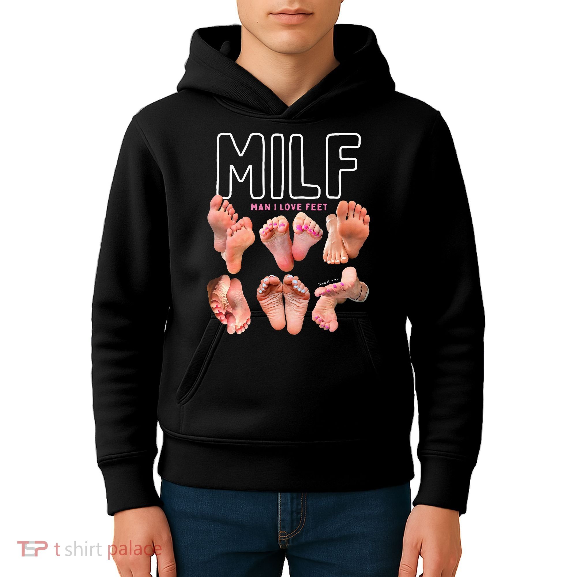 Milf Man I Love Feet Funny Graphic Sarcastic Kids Hoodie