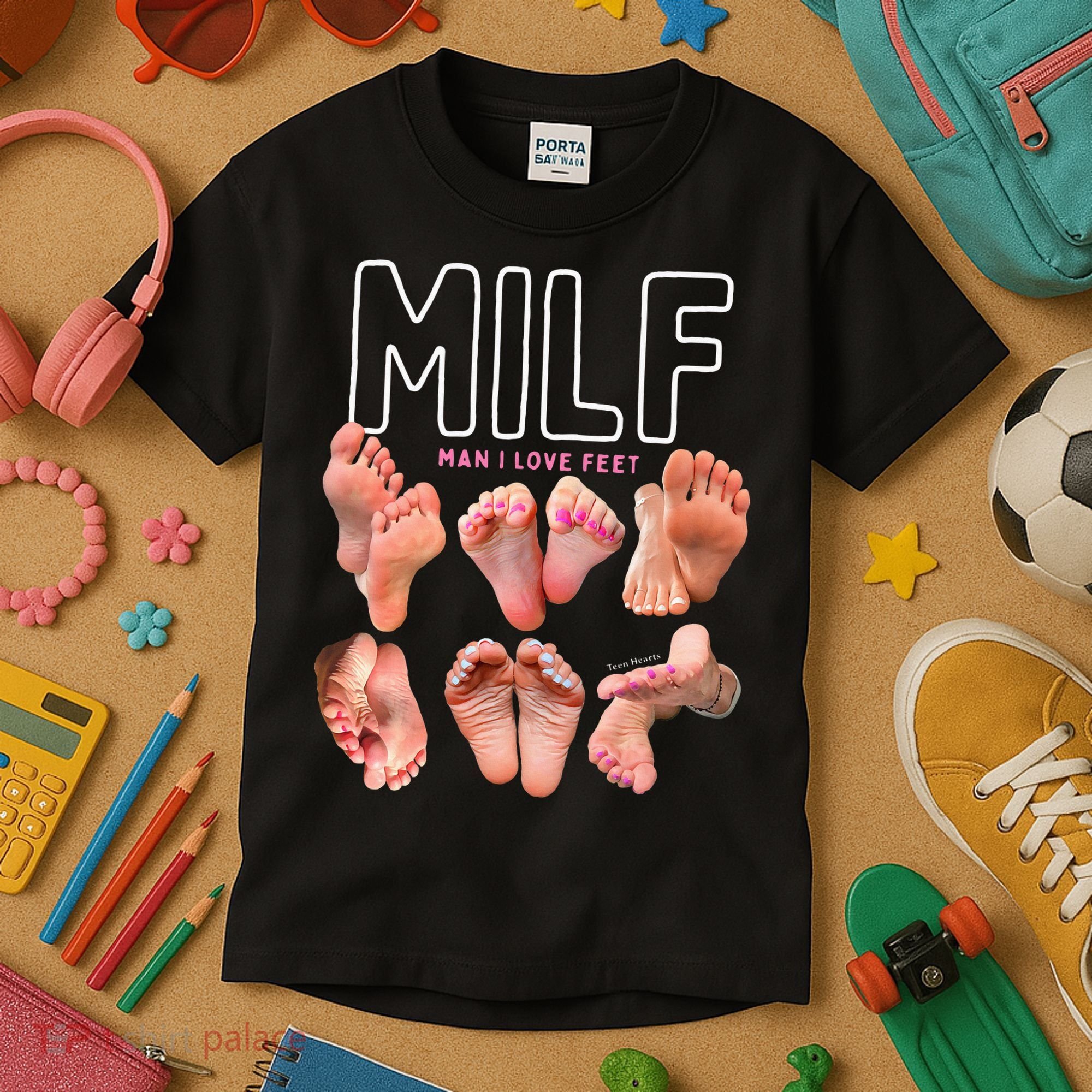 Milf Man I Love Feet Funny Graphic Sarcastic Kids T-Shirt