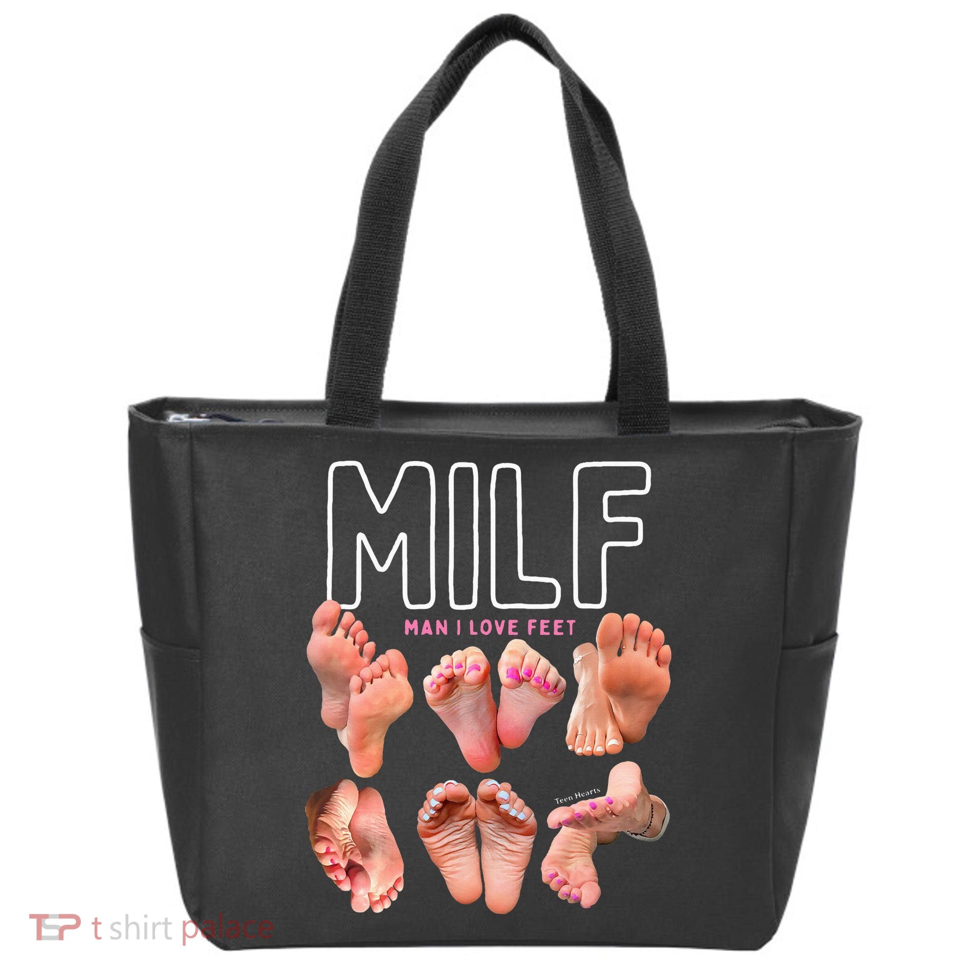 Milf Man I Love Feet Funny Graphic Sarcastic Tote Bag