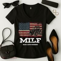 MILF Man I Love Farming Funny Farm Tractor Lover Women's V-Neck T-Shirt thumb 2