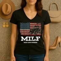 MILF Man I Love Farming Funny Farm Tractor Lover Women's V-Neck T-Shirt thumb 3