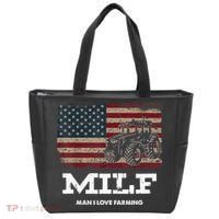 MILF Man I Love Farming Funny Farm Tractor Lover Tote Bag thumb 0