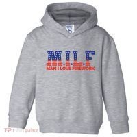 Milf Man I Love Fireworks Funny American 4th Of July Toddler Hoodie thumb 0