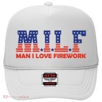 Milf Man I Love Fireworks Funny American 4th Of July Hat thumb 0