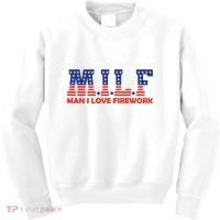 Milf Man I Love Fireworks Funny American 4th Of July Kids Sweatshirt thumb 0